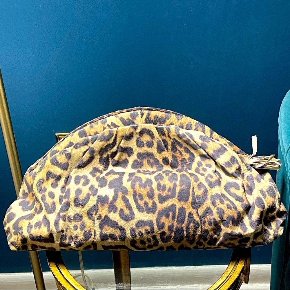 Emily Cho Animal print Leather Jumbo clutch. Made in Italy. Mint condition.